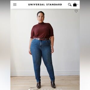 Size 24 Universal Standard skinny jeans in true blue